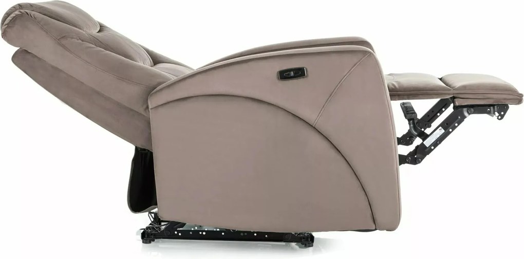 Elektrické polohovacie kreslo KRONOS Velvet cappuccino