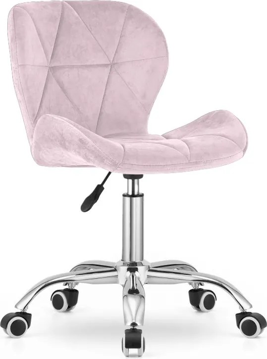 Set do pracovne ZARIMO stôl 80x40 cm biely + kreslo AVOLA VELVET ružové