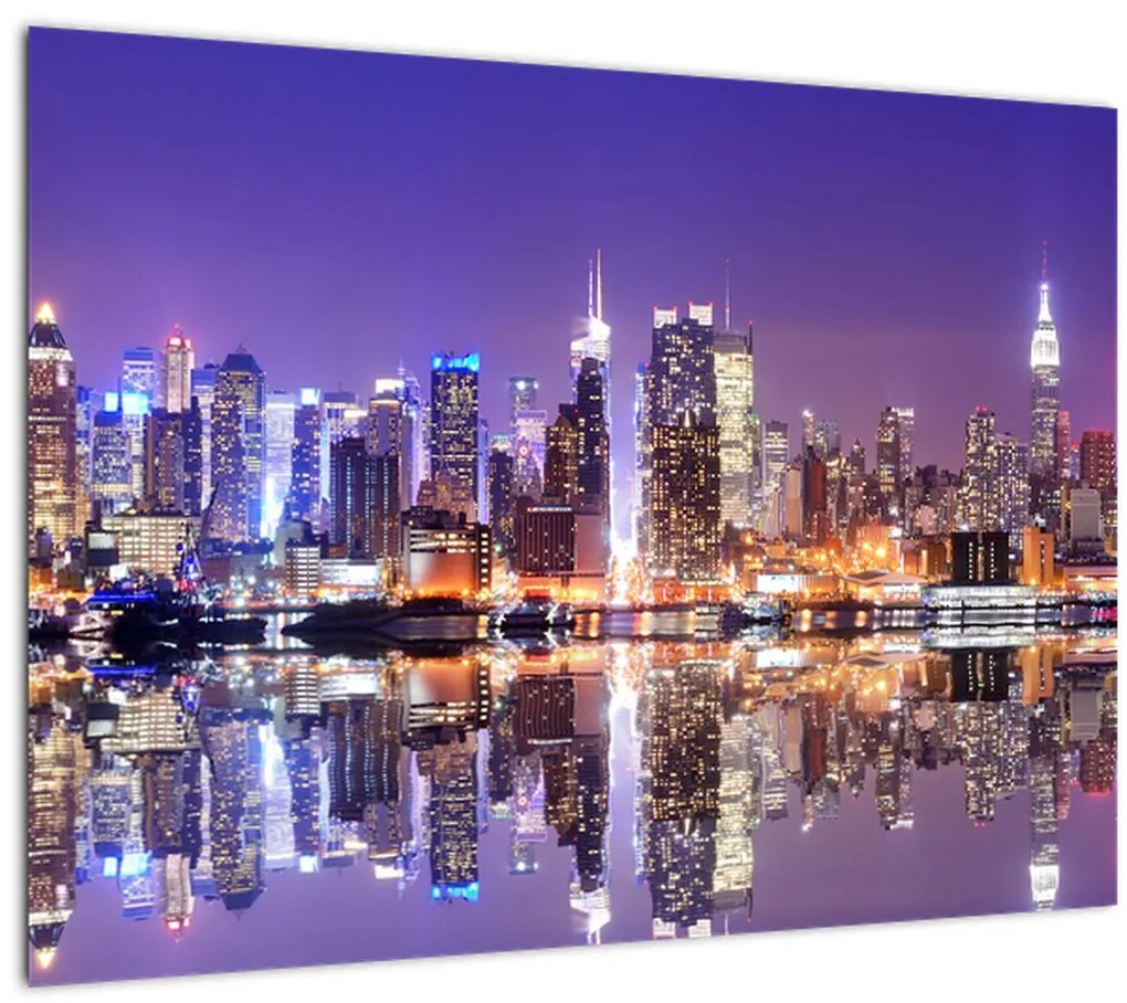 Sklenený obraz Manhattanu (70x50 cm)