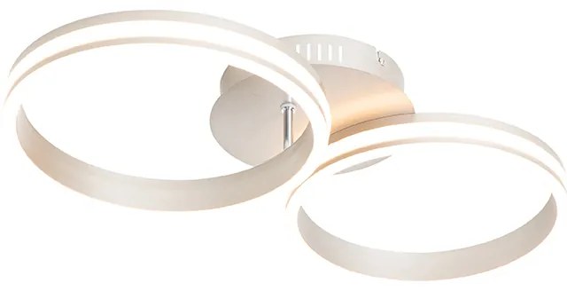 Stropné oceľové svietidlo vrátane LED 3-stupňové stmievateľné 2-svetlo - Navara