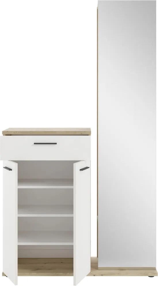 Predsieňová stena Malaga, dub evoke/biela