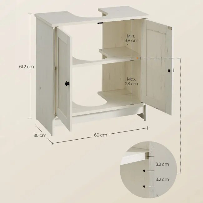 Kúpeľňová skrinka biela AUK-E1155 WT
