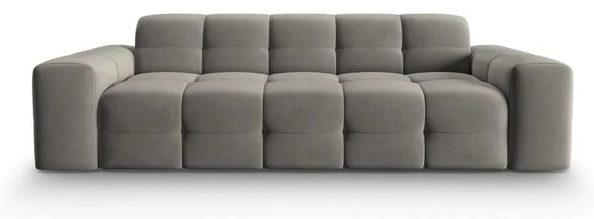 Sivá zamatová pohovka 222 cm Kendal - Micadoni Home