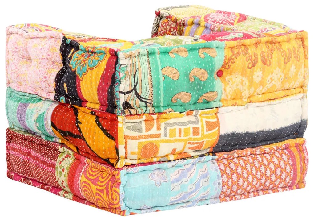 vidaXL Modulárna taburetka, patchwork, látka