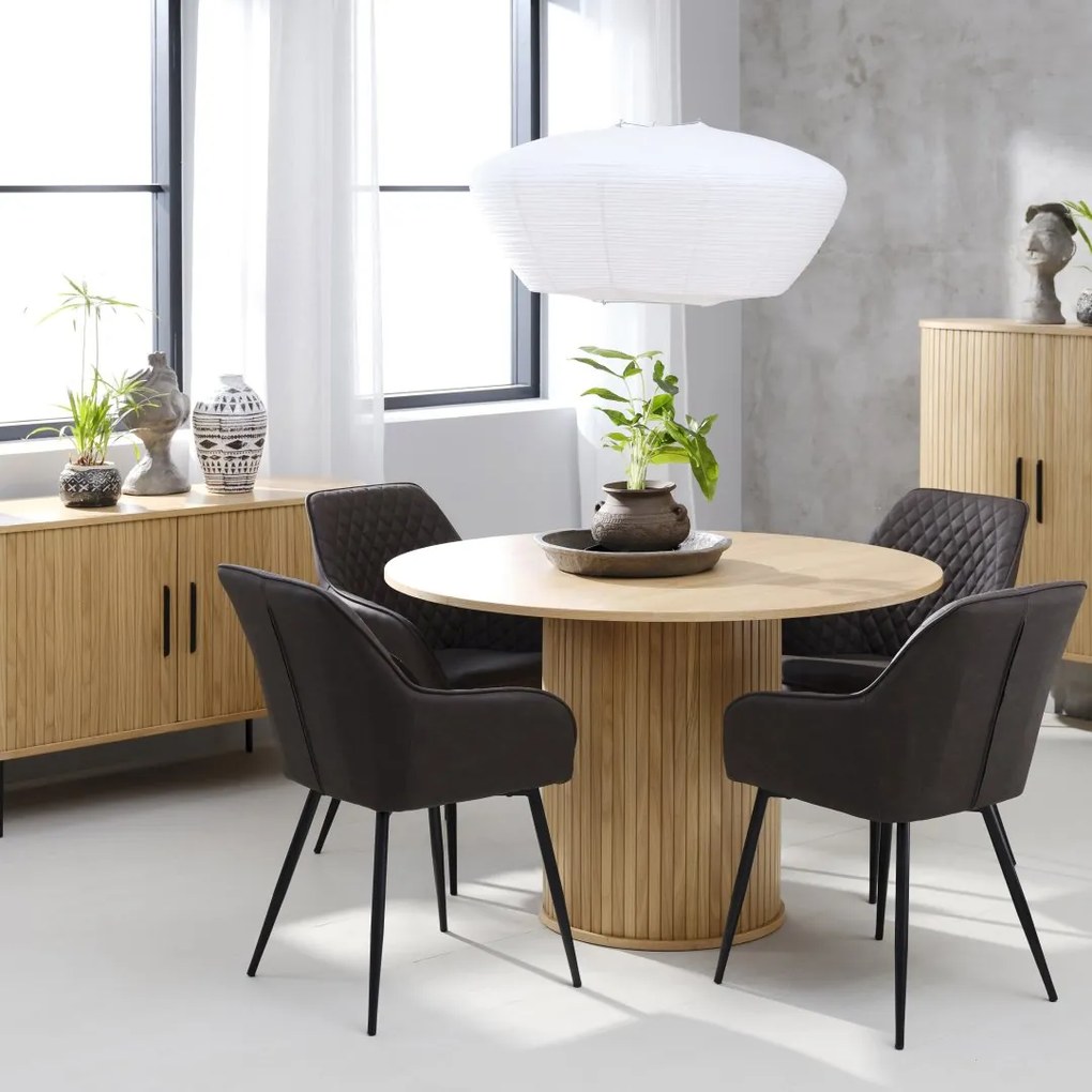 NOLA JEDÁLENSKÝ STÔL - Ø120 cm black oak