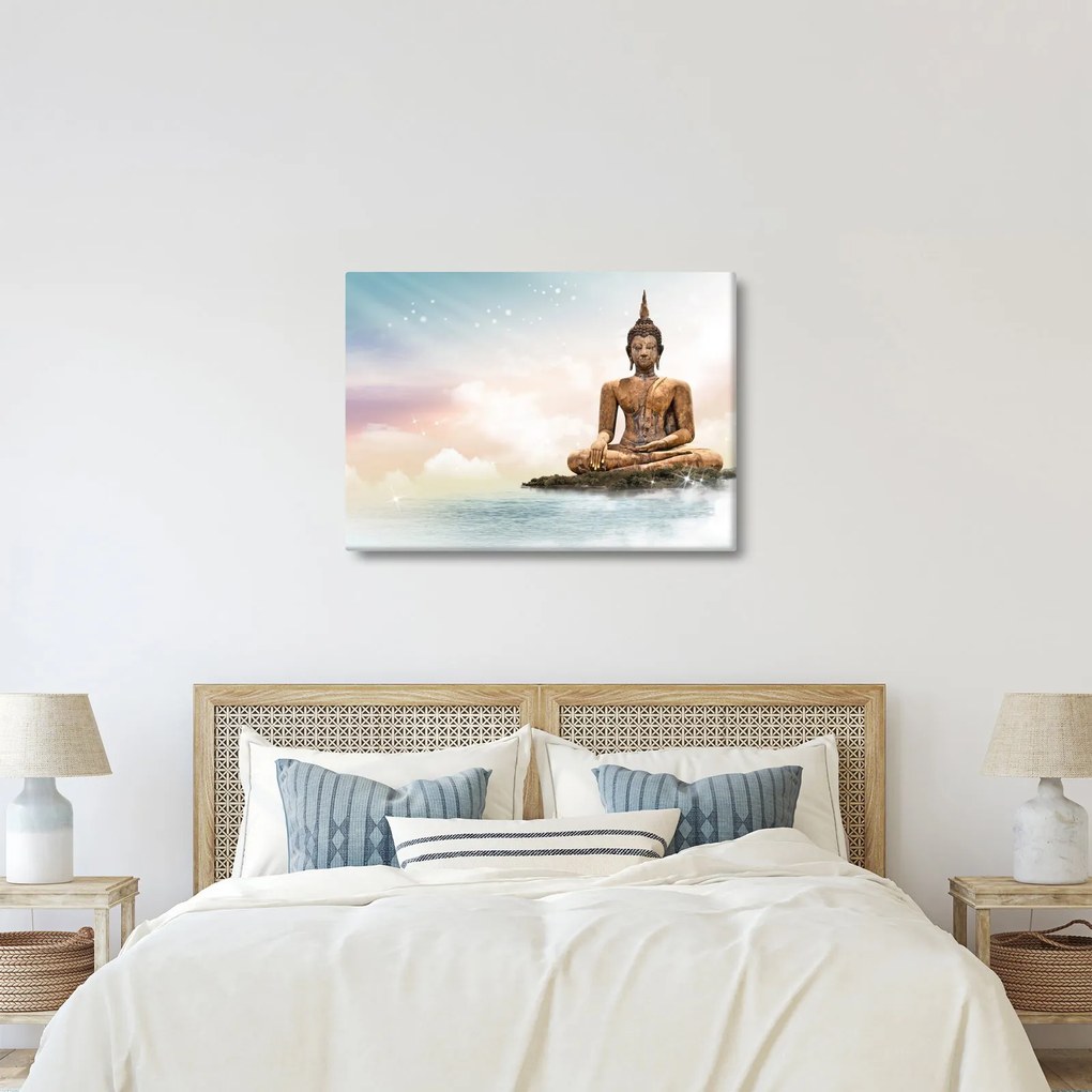 Obraz - Budha dozerajúci na zemi (70x50 cm)