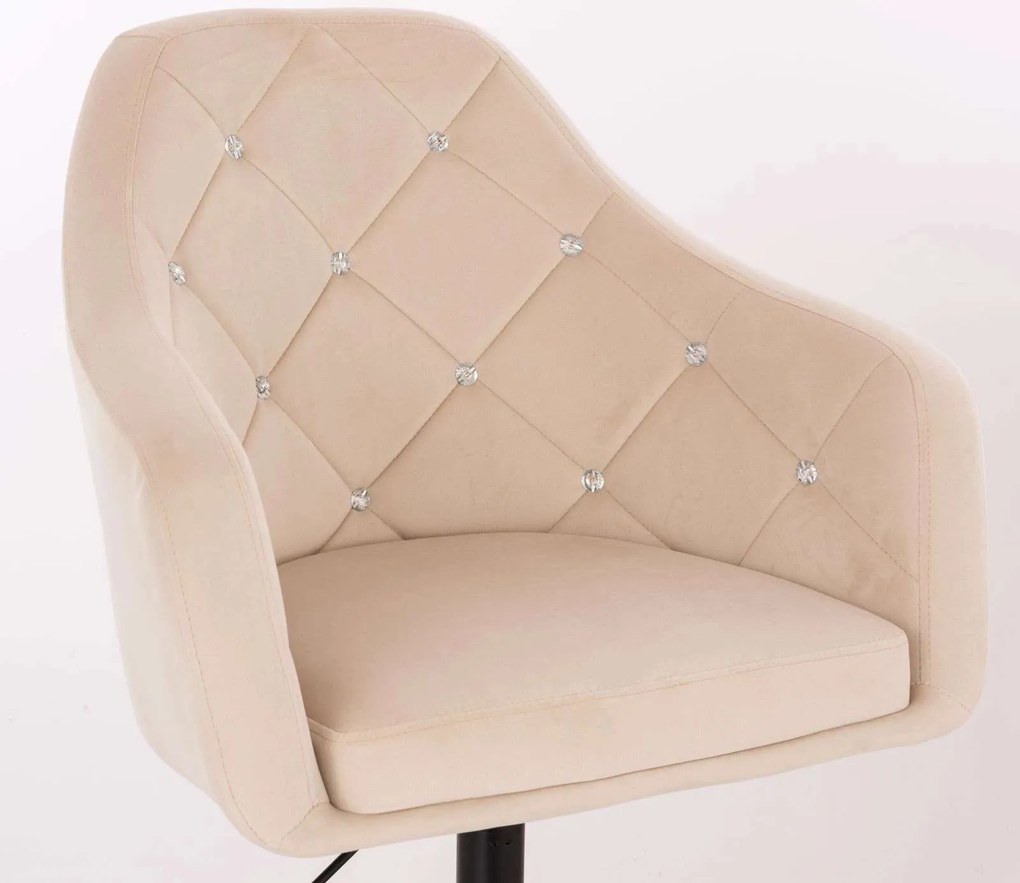 LuxuryForm DESIGN Kreslo ROMA VELUR na zlatom kríži - krémové