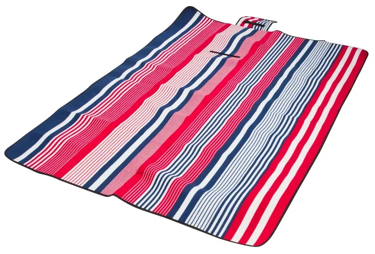 DEMA Plážová / pikniková deka 190x130 cm Acryl-Fleece, bielo-modro-červená