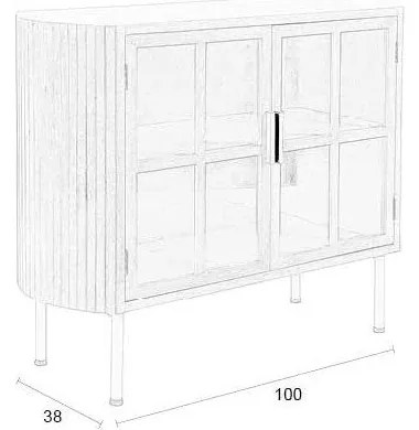 Vitrína z kaučukového dreva v prírodnej farbe 100x80x38 cm Yaz – White Label
