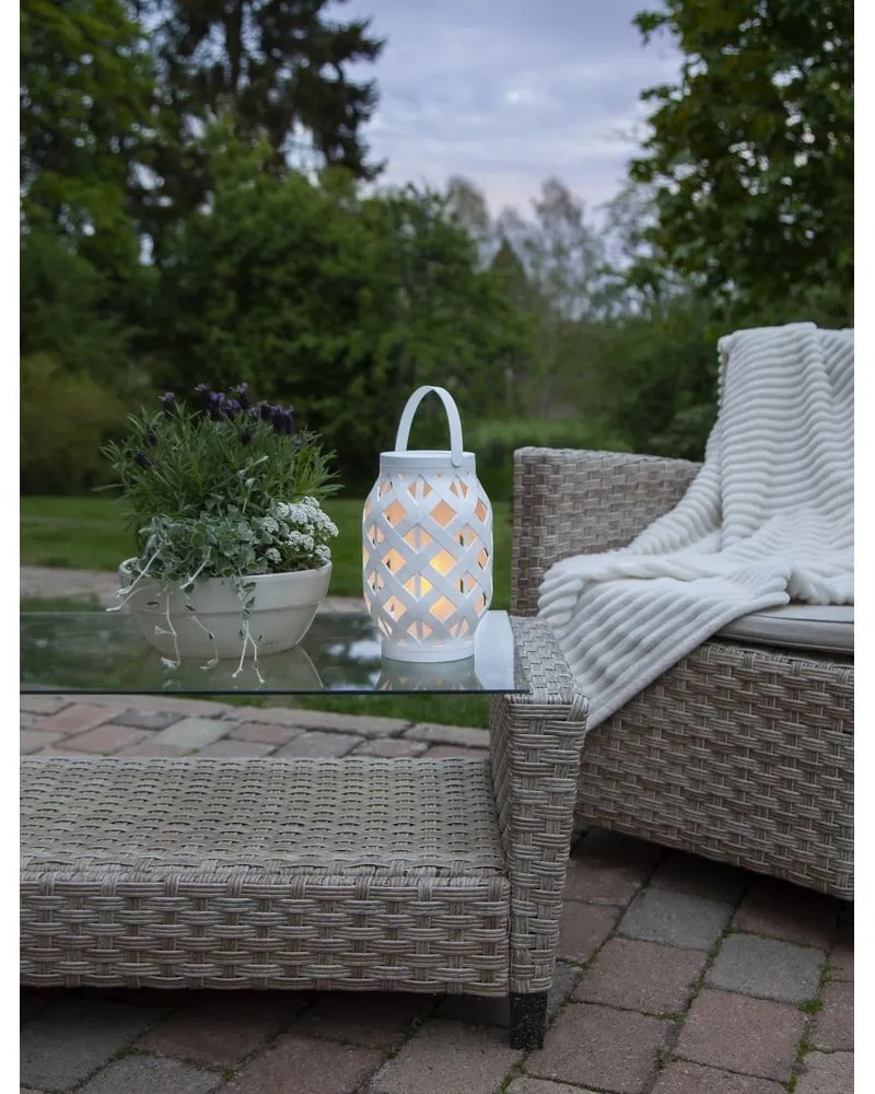 Biely lampáš Star Trading Flame Lantern, výška 23 cm