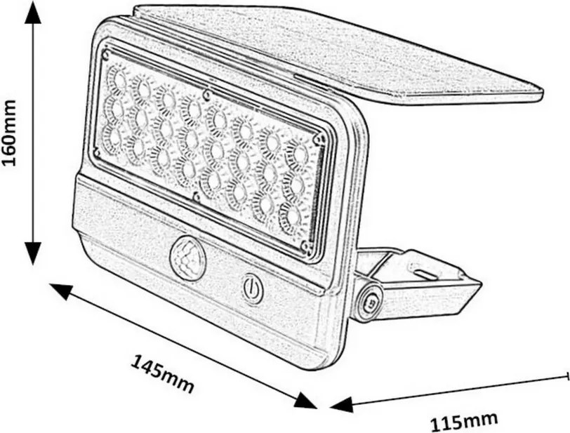 Rabalux 77090 solárny vonkajší reflektor s PIR Flaxton, biela