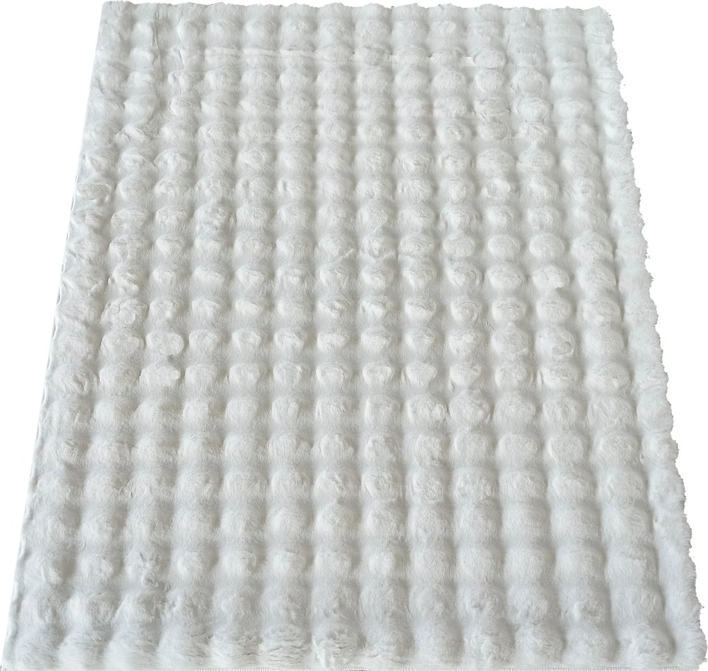 DY MERLIN 3D Biely koberec Rozmer: 80x150 cm