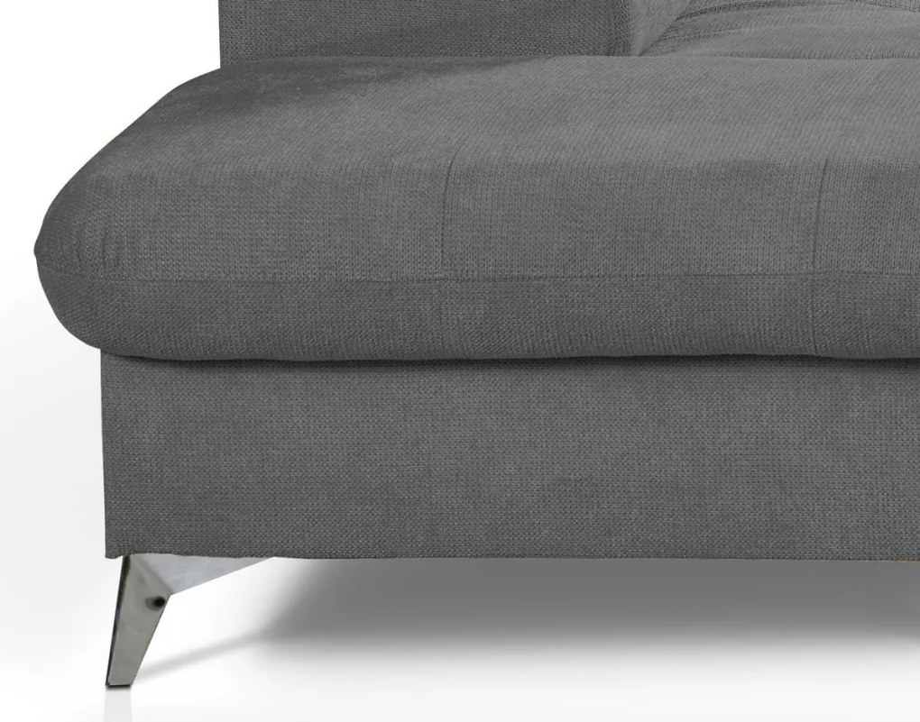 Rohová sedacia súprava Gisele, stredne šedá látka, ľavý roh