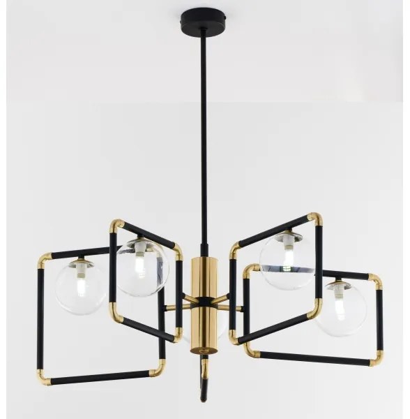 Jupiter 1985 - Luster na tyči IBRA 5xG9/10W/230V čierna/zlatá