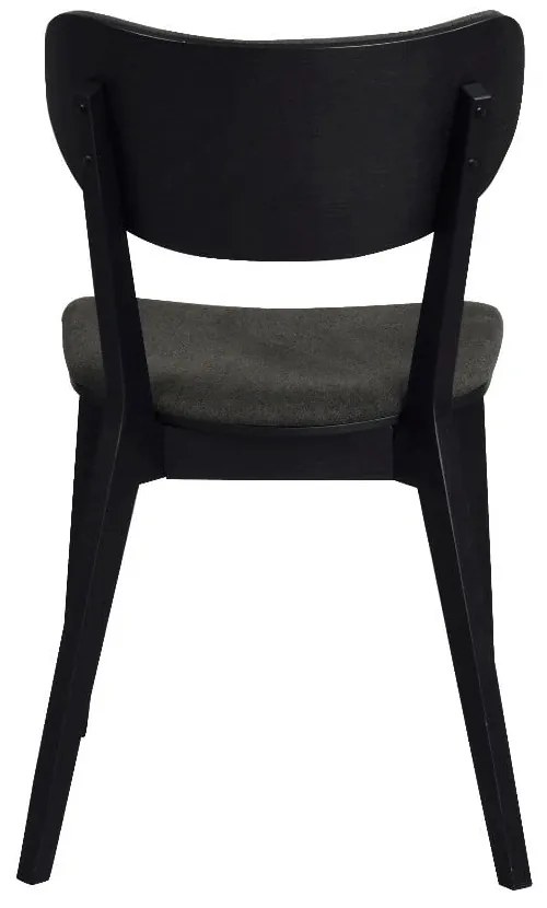 Čierna dubová jedálenská stolička s tmavosivým sedadlom Rowico Cato