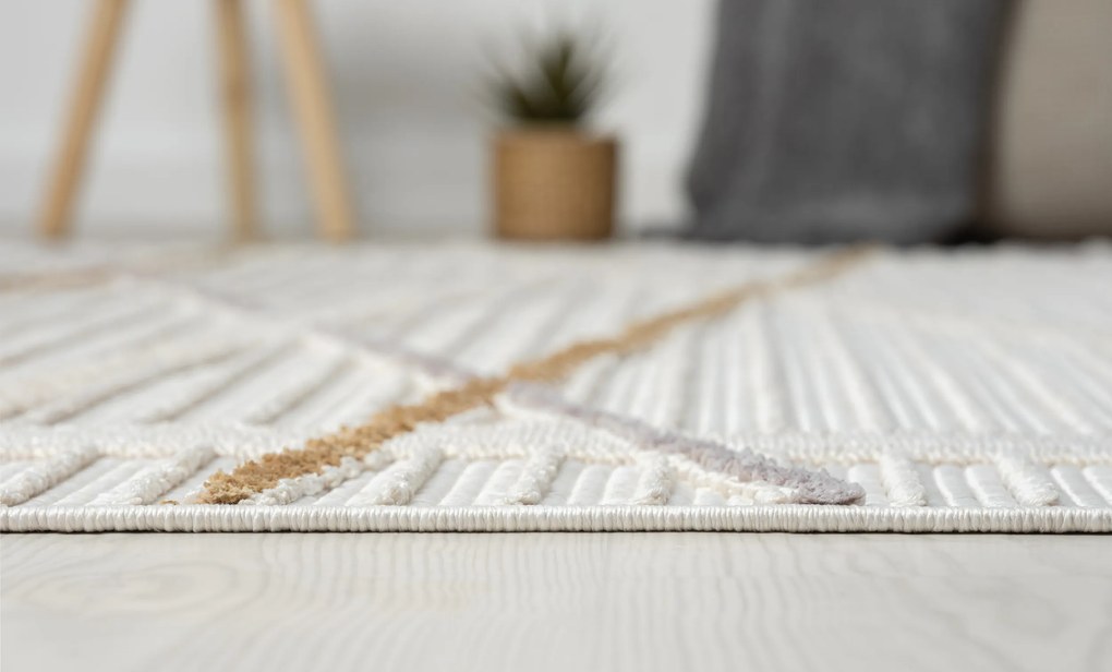 My Flair, Kusový koberec Luana 1 creme, 140x200, biela, chodba / predsieň