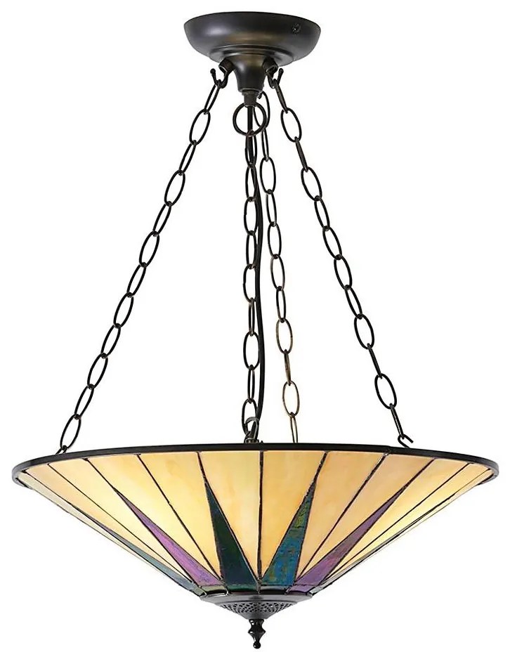 Endon 70754 - Luster na reťazi Tiffany DARK STAR 3xE27/60W/230V pr. 49 cm