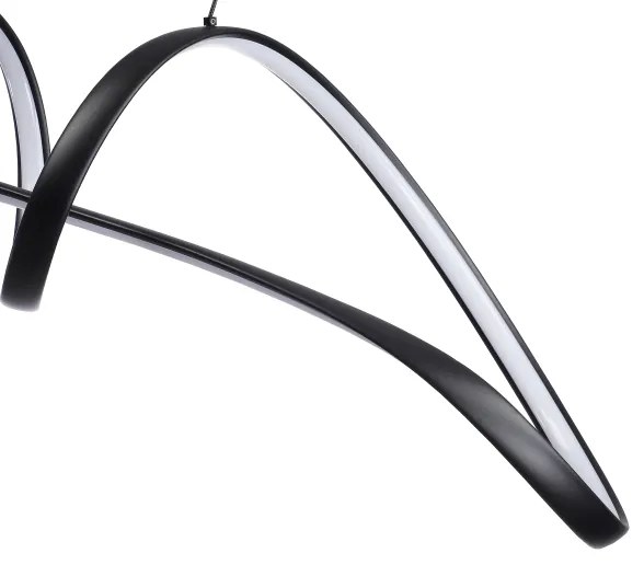 Brilagi-LED Stmievateľný závesný luster TWISTER LED/60W/230V 3000-6000K čierny + diaľkové ovládanie