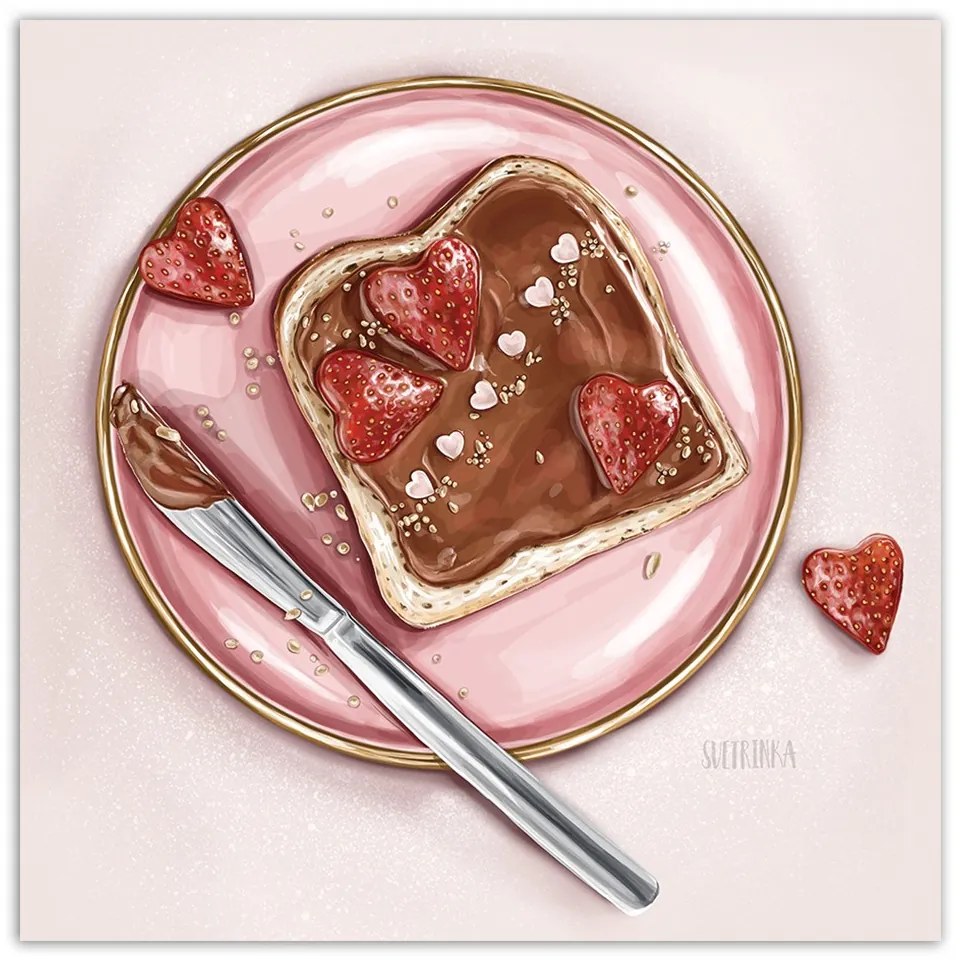 Gario Obraz na plátne Sendvič s nutelou a jahodami - Svetlana Gracheva Rozmery: 40 x 40 cm