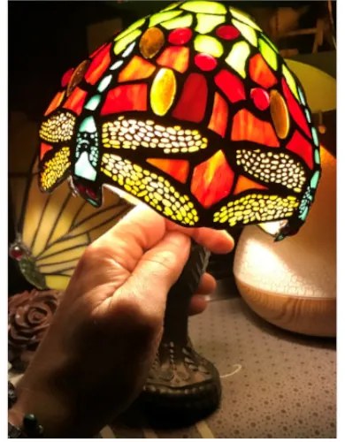 Tiffany stolná lampa MULTICOLOUR 16*25