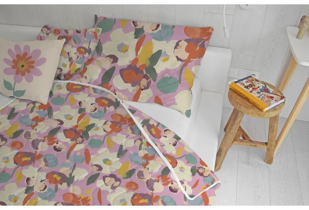 Prešívaná deka a obliečka na vankúš v súprave z bavlneného saténu 140x200 cm – Butter Kings