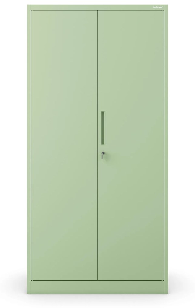 Uzamykateľná úložná skriňa DAWID, 900 x 1850 x 450 mm, Fresh Style: pastelovo zelená