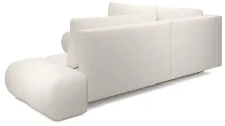 Rozkladacia rohová čalúnená sedacia súprava ALMADA do tvaru L s úložným priestorom, pravá, béžová