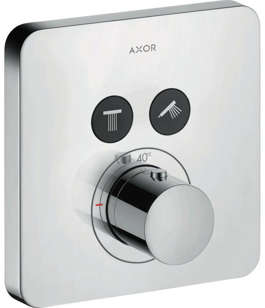 AXOR ShowerSelect termostat s podomietkovou inštaláciou, rozeta Softsquare, pre 2 spotrebiče, chróm, 36707000