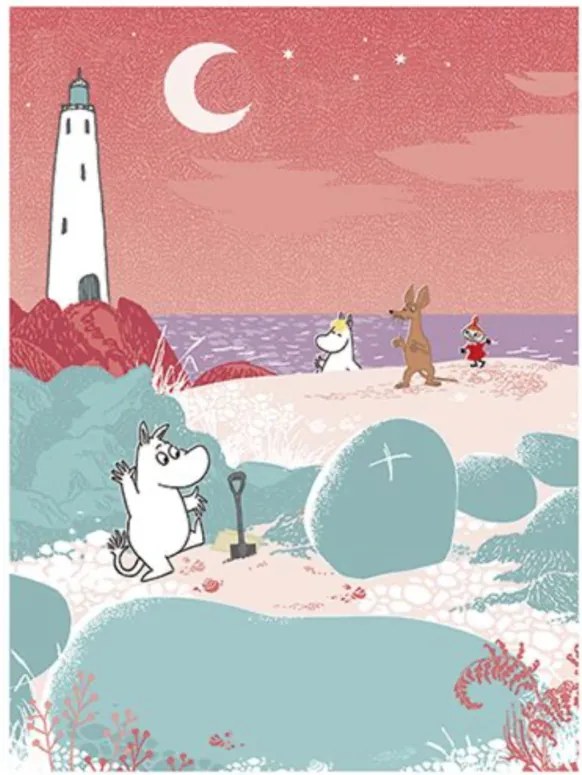 Plagát Moomin on the beach 30x40