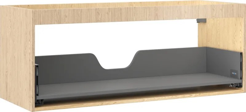 Mexen Box-A, závesná skrinka 120 cm, 1 zásuvka, dub, 91AX0-1200-470-1-81