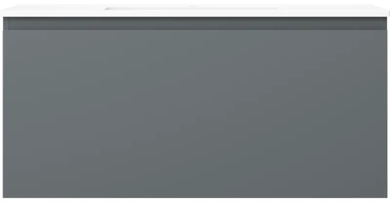 Mexen Orio, kúpeľňová skrinka 100 cm s umývadlom Otis, 1 zásuvka, grafitová matná/biela matná, 91A10-10047-1-BF66-W18M01