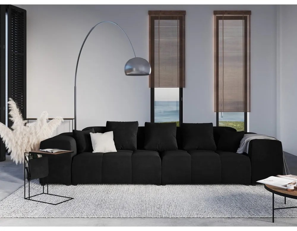 Čierny zamatový vankúš k modulárnej pohovke Rome Velvet - Cosmopolitan Design