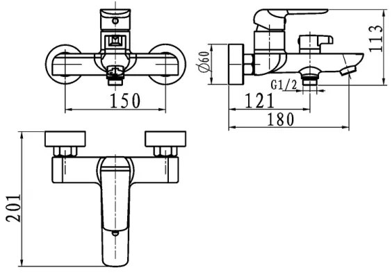 Novaservis - Vaňová batéria NOBLESS TINA lesklý chróm