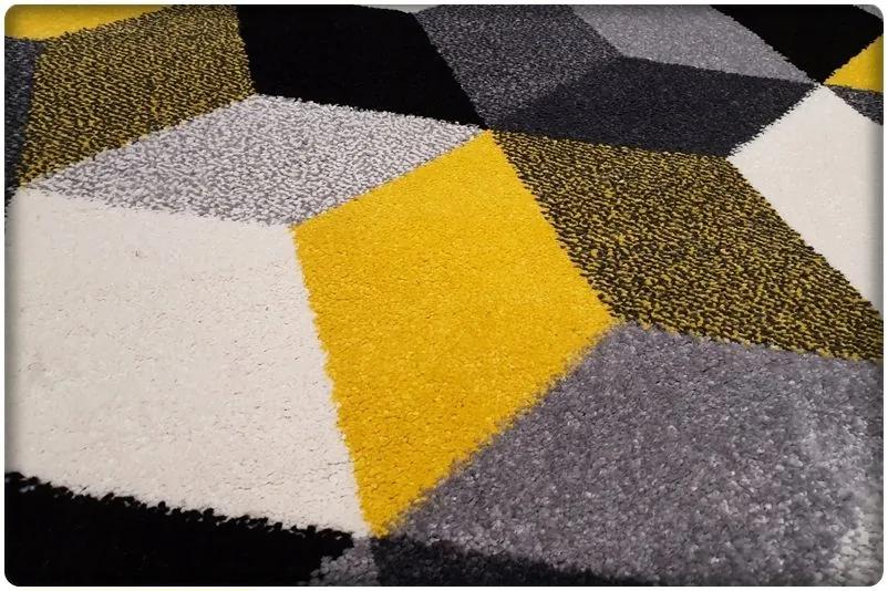 Dekorstudio Moderný koberec SUMATRA - Žlté kosoštvorce Rozmer koberca: 140x190cm