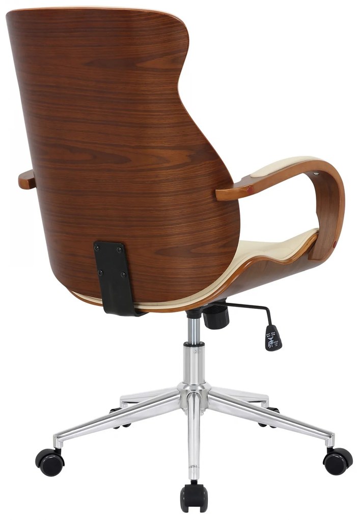 Design-Shop Kancelárska stolička Melilla - drevo orech - Krémová