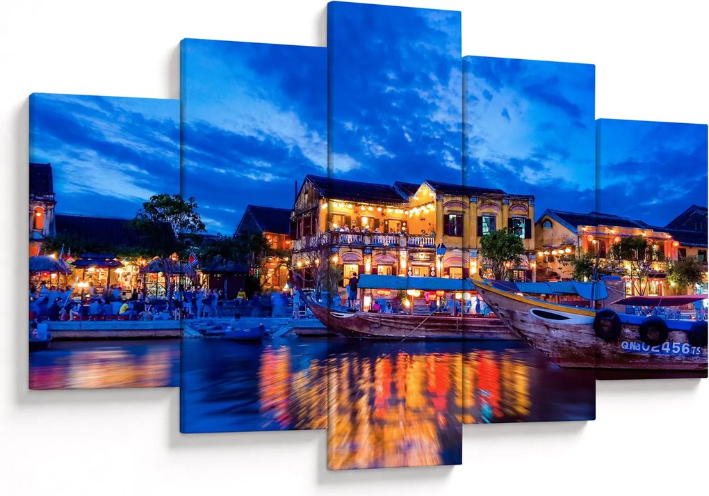 Obraz nočného mesta Hoi An, Vietnam (150x105 cm)
