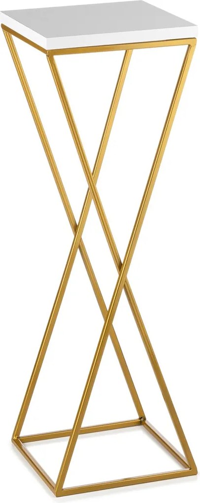 STOJAN NA KVETINÁČ LOFT6 70X24X24 CM ZLATÁ/BIELA