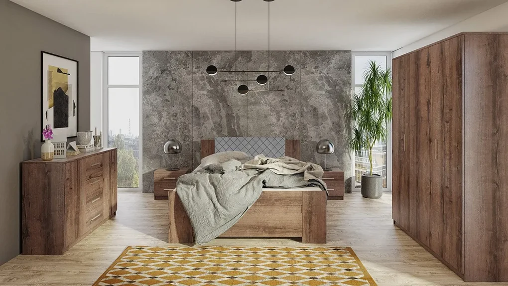 Spálňa Kler XII, Farby: biela / biela + ekokoža Soft Pik 029