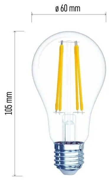Emos LED žiarovka Filament A60 A++ 8W E27 teplá biela Z74270