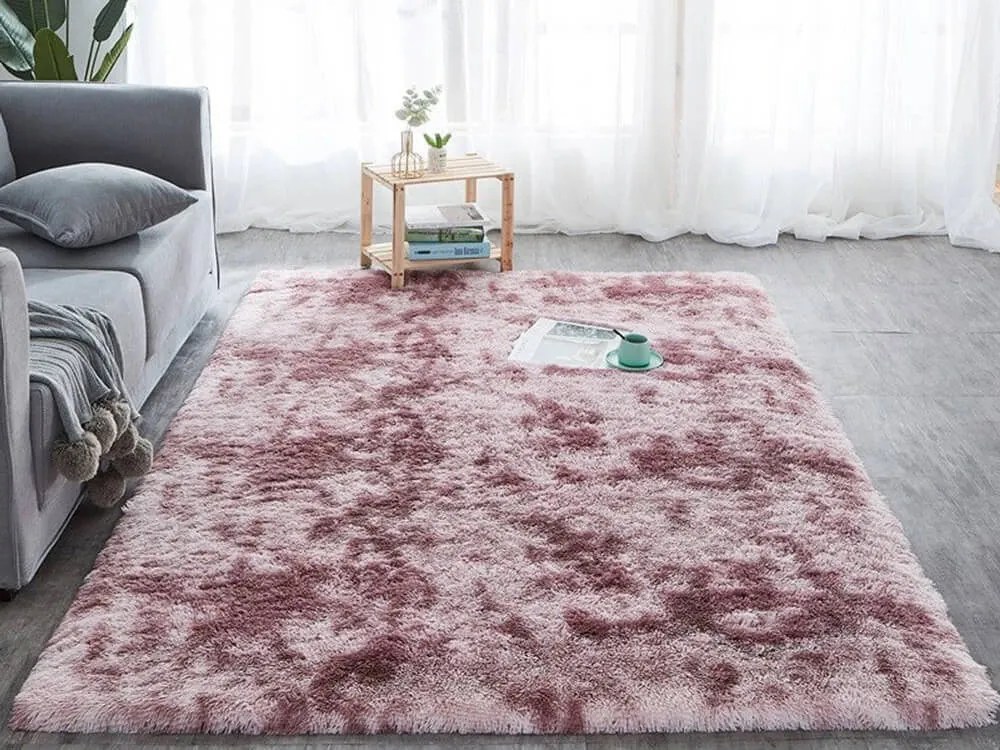 TZ Ružový obdĺžnikový shaggy koberec Ombre Rozmer: 160x230 cm