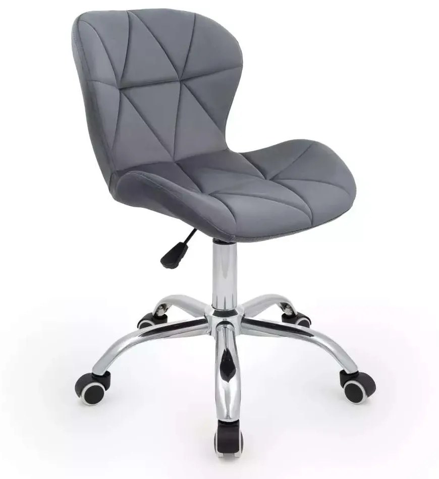 LuxuryForm DESIGN Stolička LIVIO VELUR na striebornej podstave s kolieskami - tmavosivá