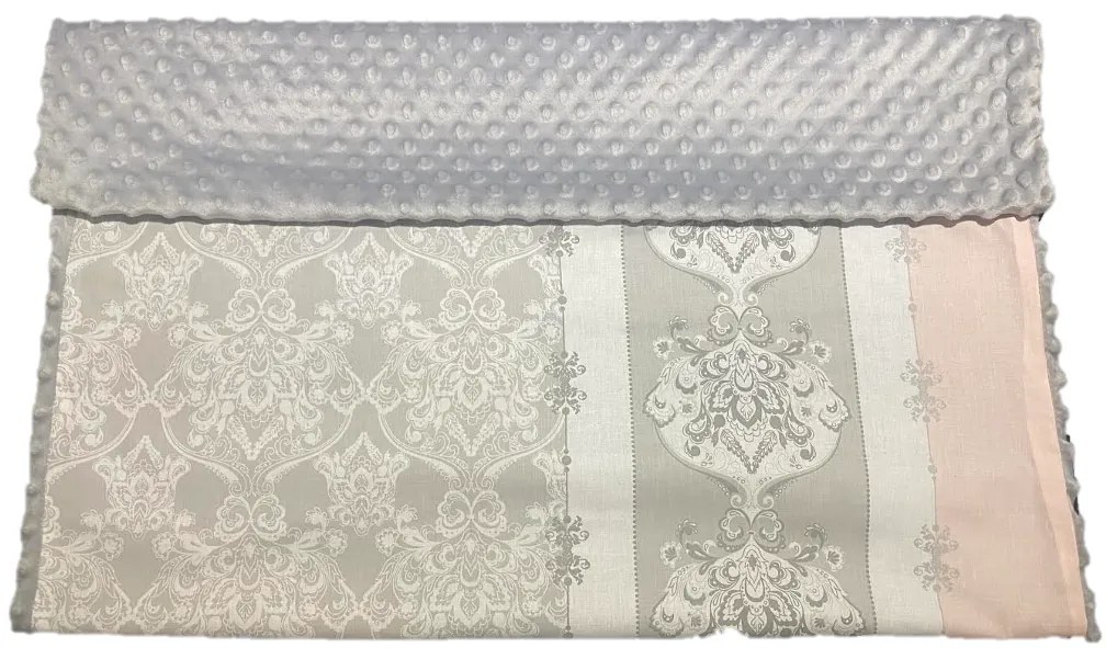 Deka Sivý Ornament/minky sivá 100x75 cm