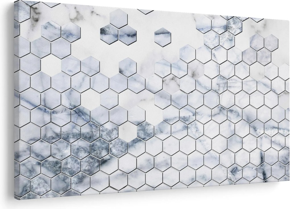 Obraz - Mramorované hexagóny (90x60 cm)