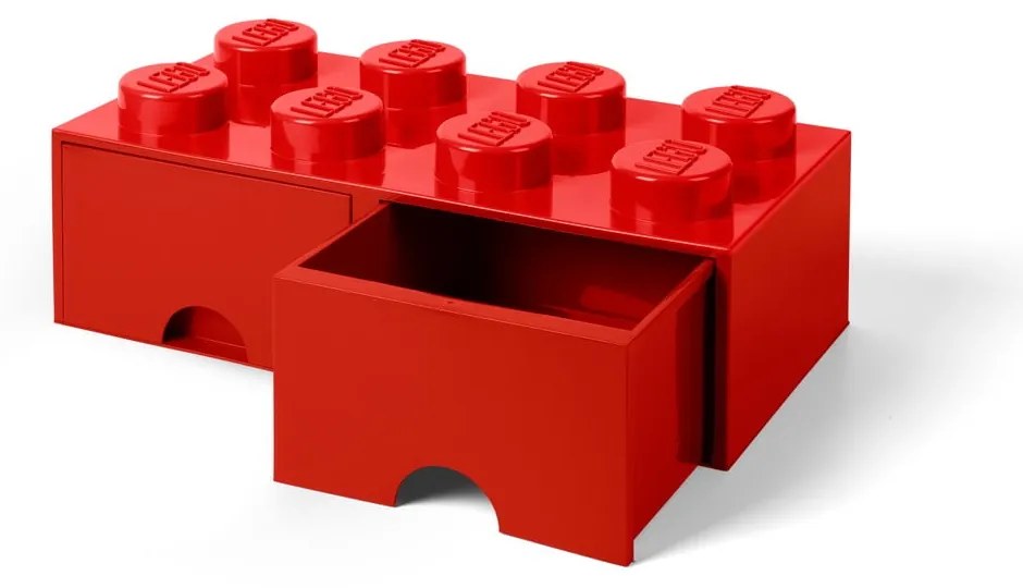 Červený úložný box s dvoma zásuvkami LEGO®