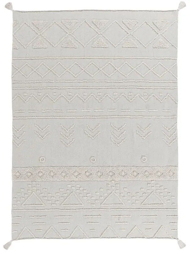 Biely prateľný ručne tkaný bavlnený koberec 170x240 cm Tribu Natural – Lorena Canals