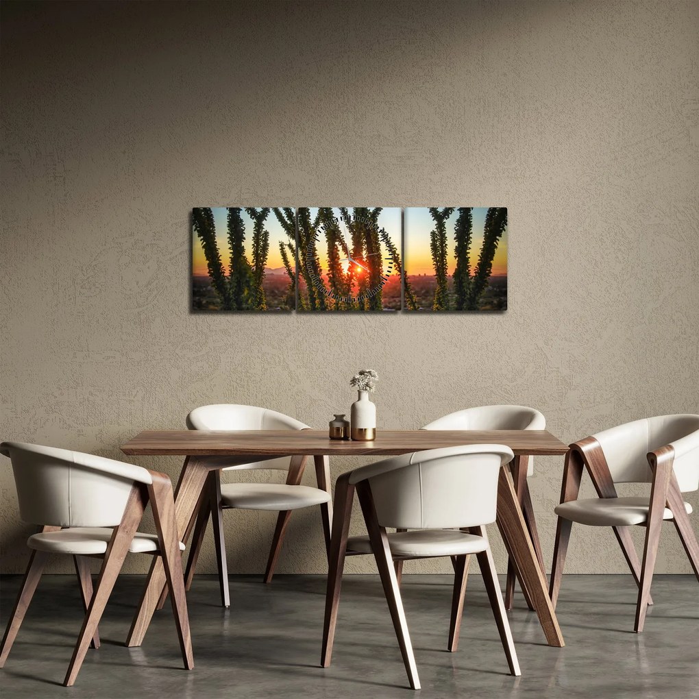 Obraz - Rastliny (s hodinami) (90x30 cm)