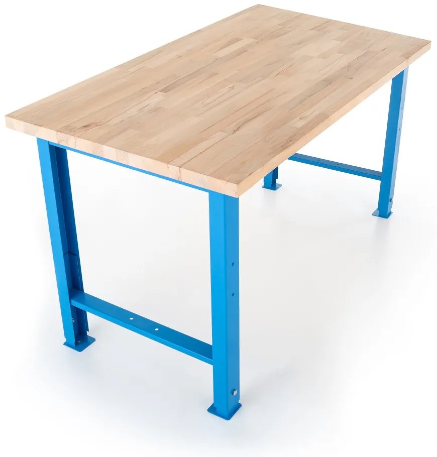 Výškovo nastaviteľný dielenský stôl Basic 120 x 80 cm, modrá