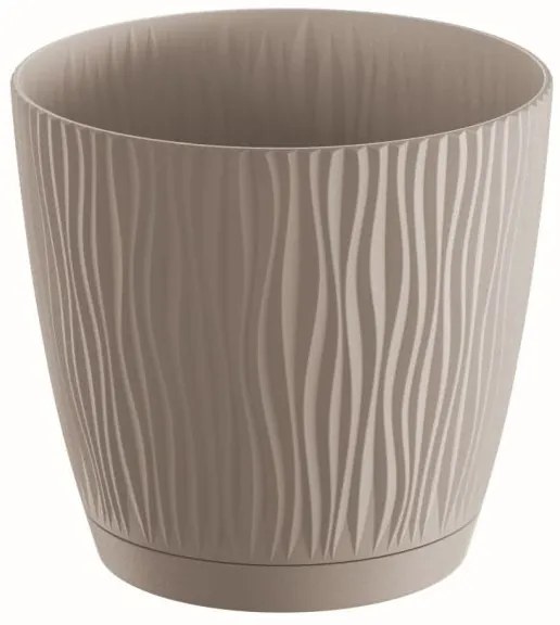 Prosperplast Kvetináč Sandy s miskou mocca, varianta 28,2 cm