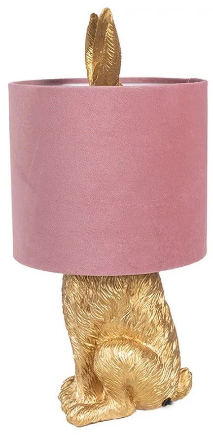 Gold & Pink RABBIT Easter stolná lampa