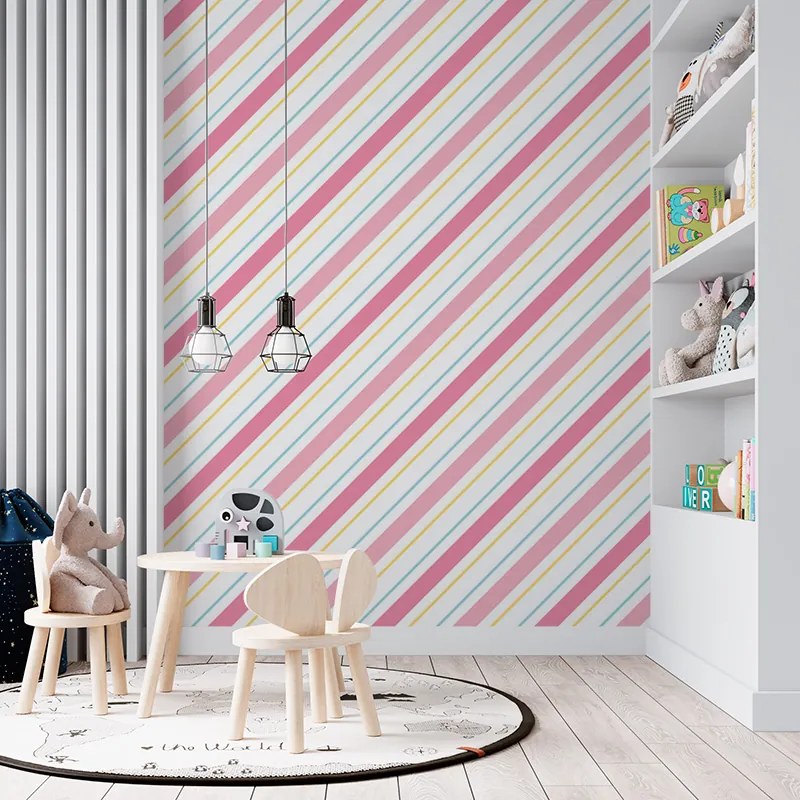 Sablio Tapeta Štvorfarebné pruhy - 336x220 cm